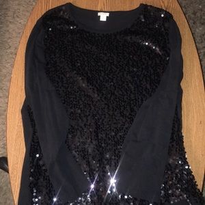 Jcrew size XXL long sleeve sequin shirt.